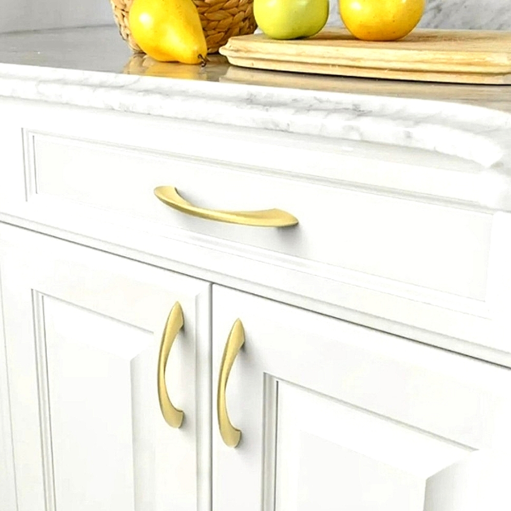 Amerdeco Elegant Brushed Gold Cabinet Handles x10